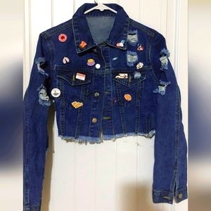 Nurse's Theme Brooch Jean Jacket
